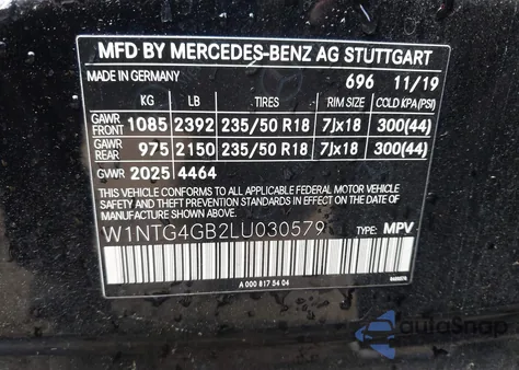 2020 Mercedes-Benz Gla 250 4Matic из США, поврежденный, VIN W1NTG4GB2LU030579